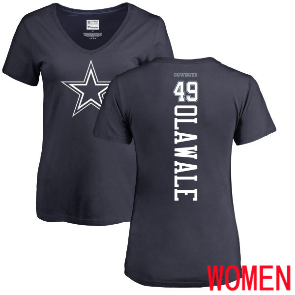 Women Dallas Cowboys Navy Blue Jamize Olawale Backer #49 Nike NFL T Shirt->women nfl jersey->Women Jersey